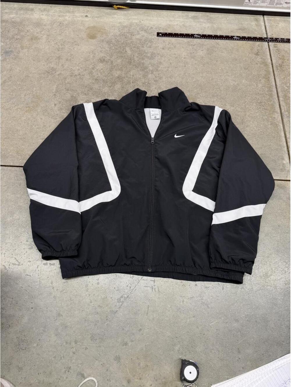 vintage nike black and white small swoosh track jacket size large